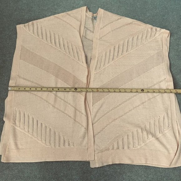 Chico's Poncho Womens S/M Small/Medium Peach Knit Lightweight Wrap Shawl Top - Picture 7 of 9